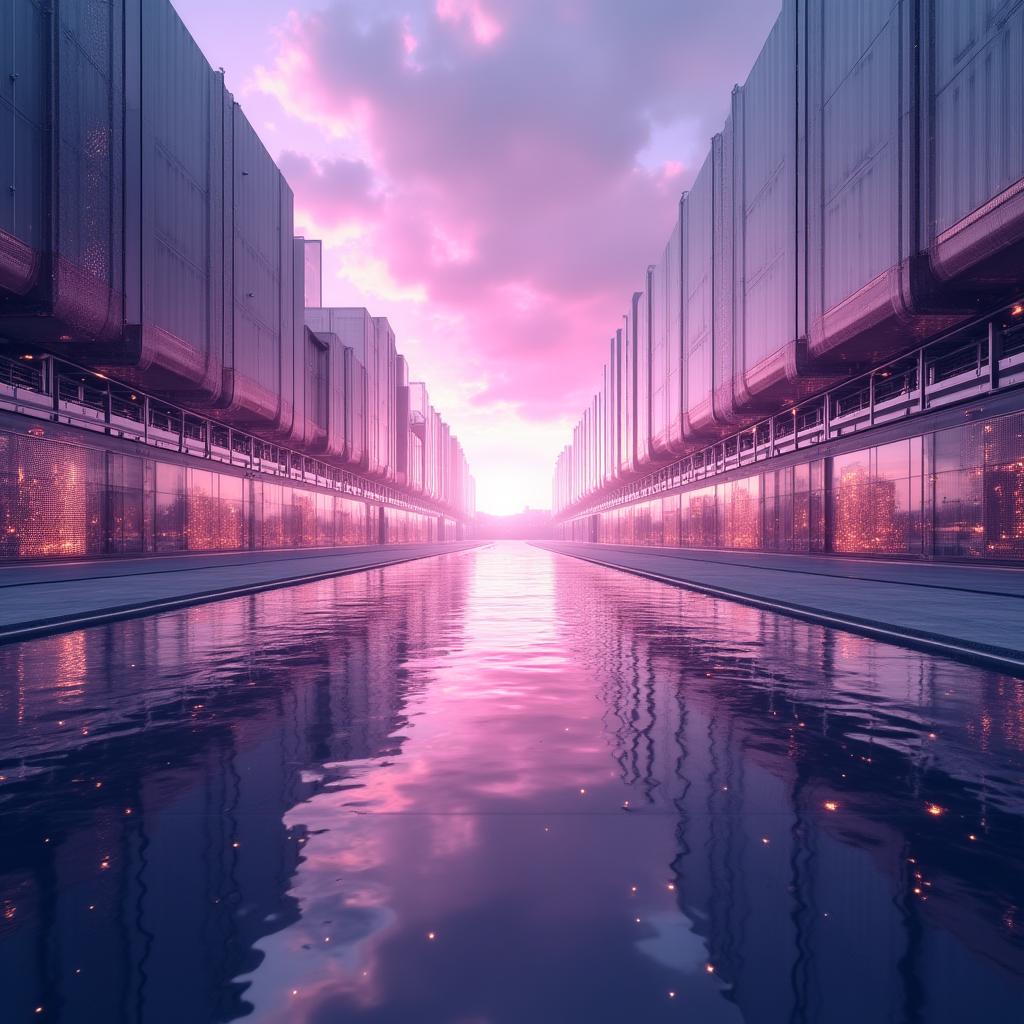 Abstract high-tech shipping port and global logistics network